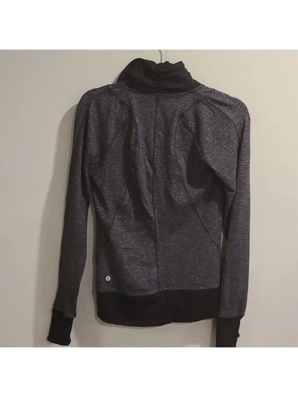 Lululemon Runderful 1/2 Zip Mini Check Pique Black Heathered Black / Black